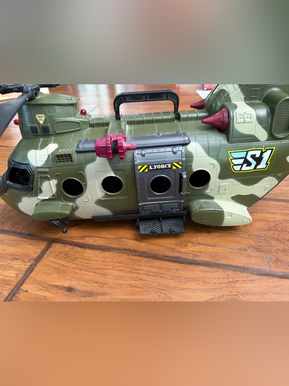 Green Camouflage Cargo Helicopter Toy
